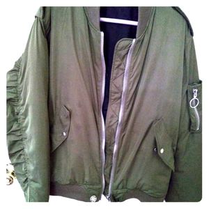 OFF WHITE BRAND MILITARY GREEN BOMBER JACKET